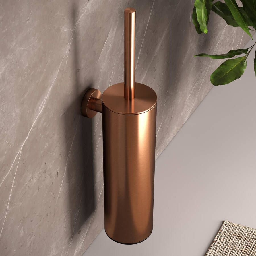 Brauer Toiletborstelset Copper Wandmontage met PVD coating Geborsteld Koper