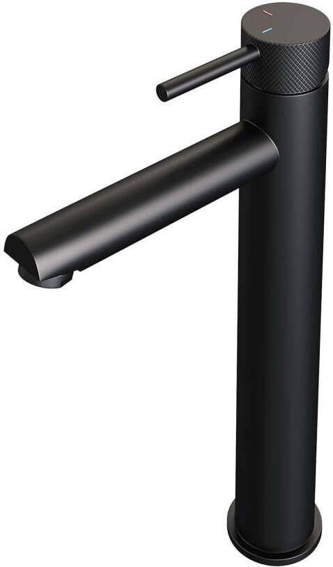Brauer Black carving Wastafelmengkraan opbouw hoog hendel lang smal carving mat zwart 5-S-002-HD6