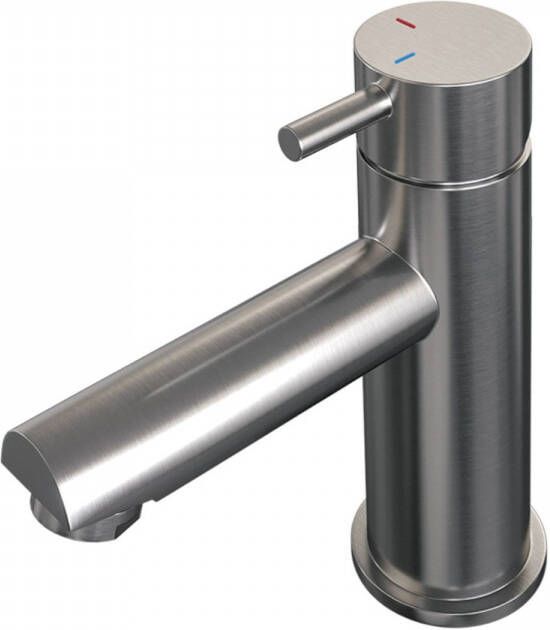 Brauer Wastafelkraan Brushed Edition HD5 Opbouw Laag Mengkraan Rond Coldstart Geborsteld Nikkel PVD 1 Greeps