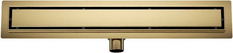 Boss & Wessing Douchegoot met Tegelrooster en Flens BWS Roos 80x7 cm Geborsteld Messing