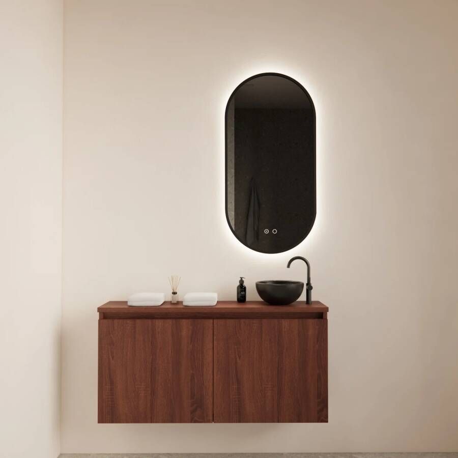 BWS Fonteinmeubel Meadow 100x50 cm Choco Eiken Incl. Topplaat Fonteinmeubel Meadow 100x50 cm Choco Eiken Incl. Topplaat