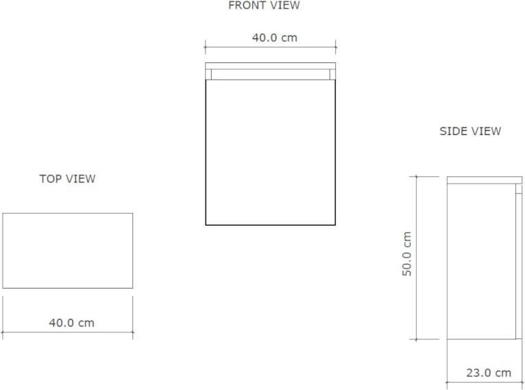 Boss & Wessing Fonteinmeubel BWS Meadow 40x50 cm Mat Zwart Incl. Topplaat Mat Wit