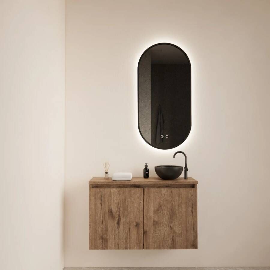 BWS Fonteinmeubel Meadow 80x50 cm Wellington Oak Incl. Topplaat Fonteinmeubel Meadow 80x50 cm Wellington Oak Incl. Topplaat