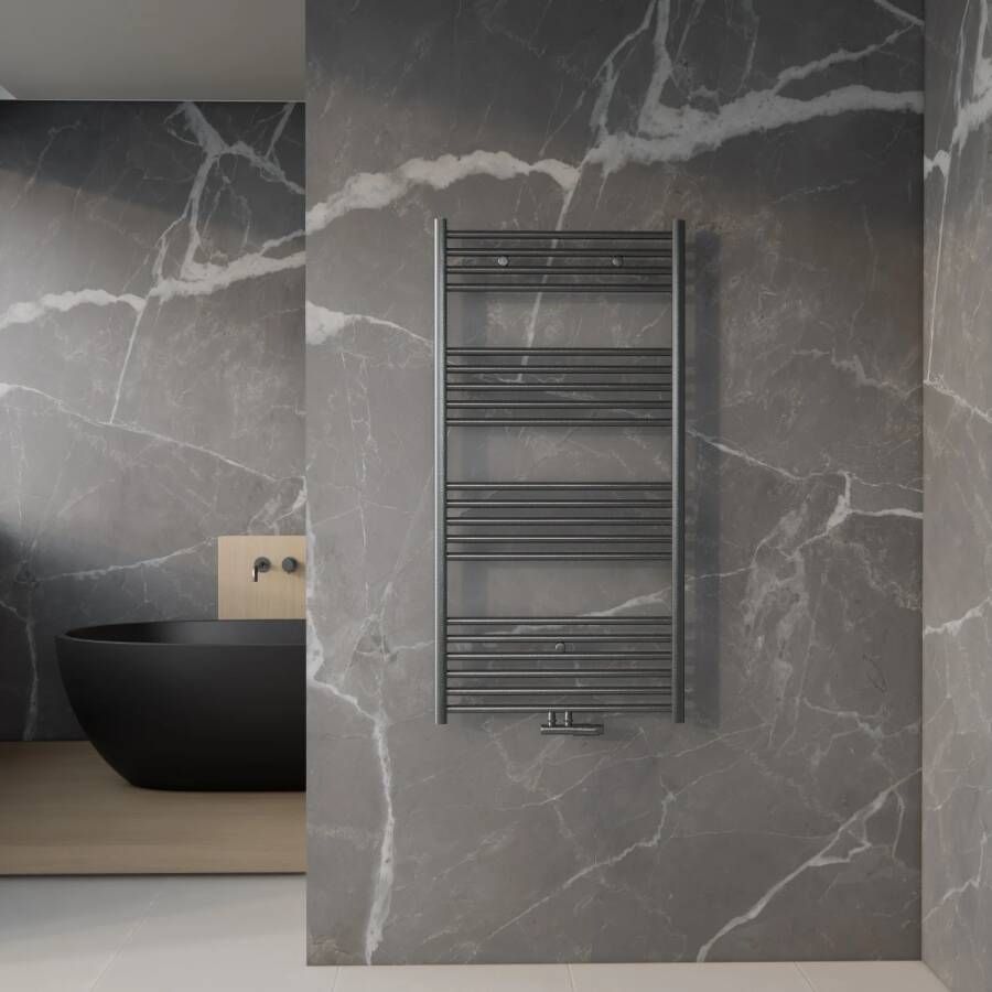 BWS Handdoek Radiator Cory 120x60 cm 414 Watt Midden en Zijaansluiting Gunmetal