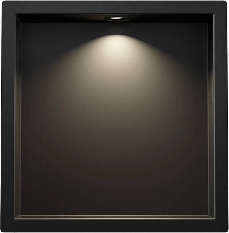 Boss & Wessing Inbouwnis BWS Albert 30x30x7 cm Met Led Mat Zwart