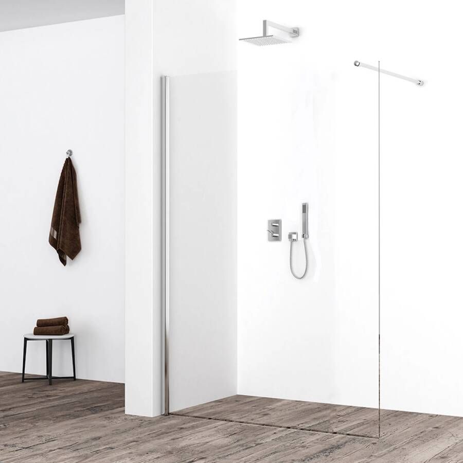 Boss & Wessing Inloopdouche BWS Loek 120x220 cm 8 mm Nano Coating Helder Glas Chroom