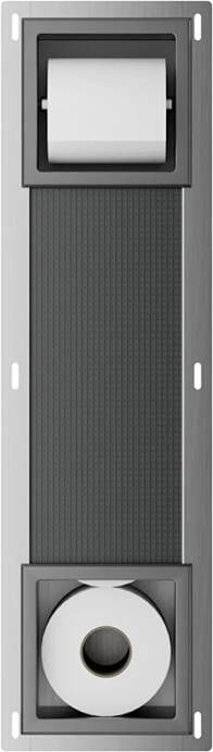 Boss & Wessing Toiletrolhouder Zonder Klep en Reserverolhouder Inbouw BWS Milan Gunmetal - Foto 2