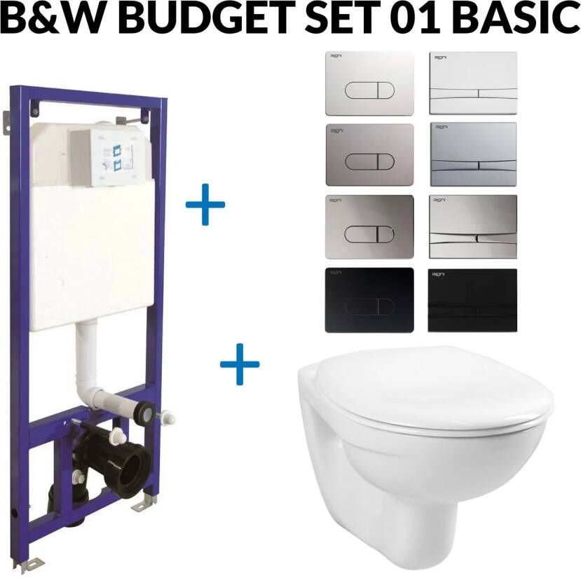 BWS Toiletset Budget 01 B&W Basic Met B&W Drukplaat