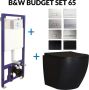 Boss & Wessing Toiletset Budget 65 Mudo Mat zwart Met B&W Drukplaat - Thumbnail 2