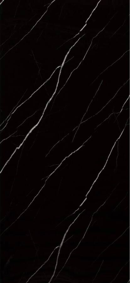 Isodeco Wandpaneel Nero Marquina 120x260 cm Waterbestendig Hoogglans Carrara Black