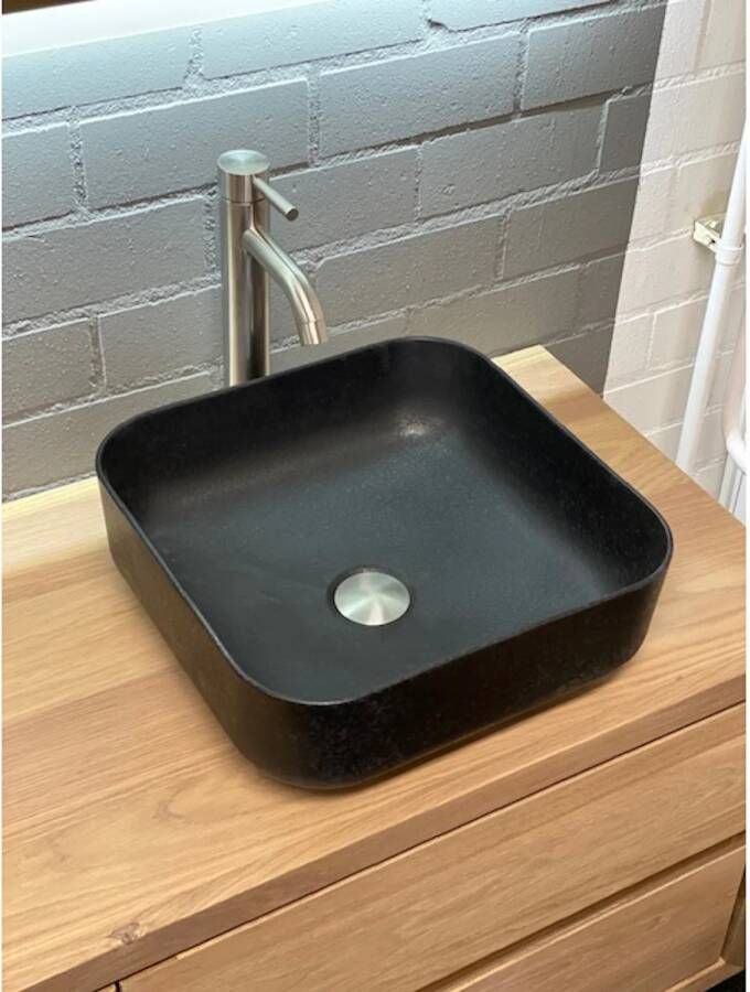 Casajoy Waskom Nero Vierkant 38 cm Keramiek Zwart