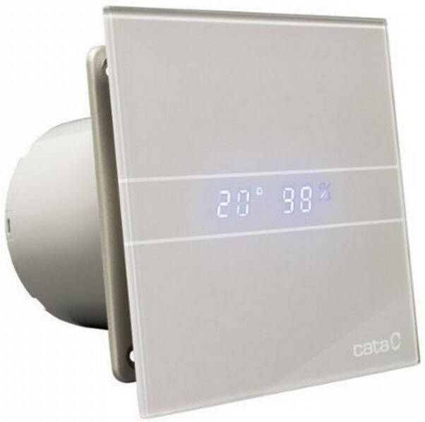 Cata Badkamer Ventilator E-100 GBTH Timer En Vochtsensor 100 mm 4W 8W Zilver