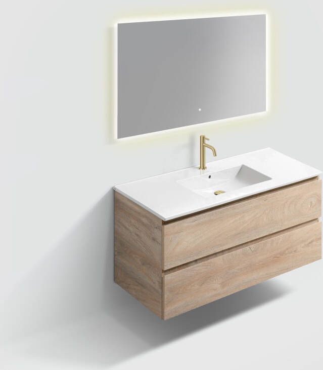 Clou Badmeubelset Met Spiegel InBe 120 cm Grieks Eiken