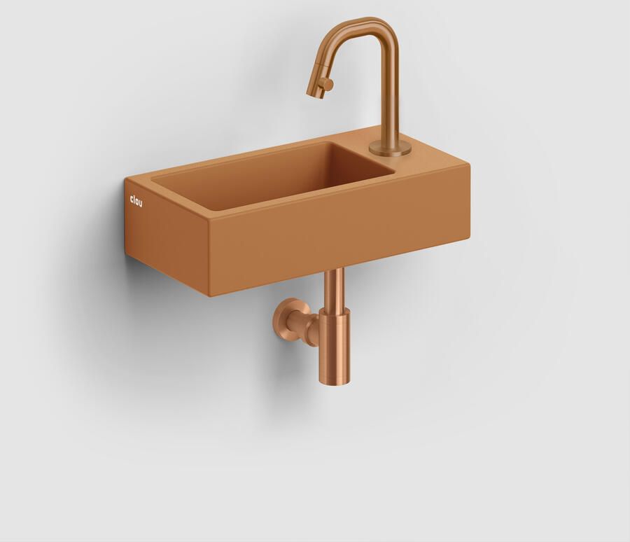 Clou Flush 3 Fontein Met Kraangat Rechts Mat Italiaans Zand Keramiek 36 cm