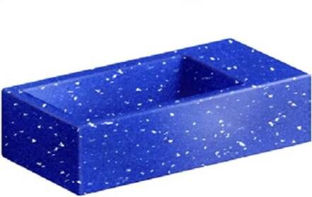 Clou Fontein Flush 3 Zonder Kraangat 36x18 cm Gerecycled Plastic Blauw Met Gekleurde Snippers