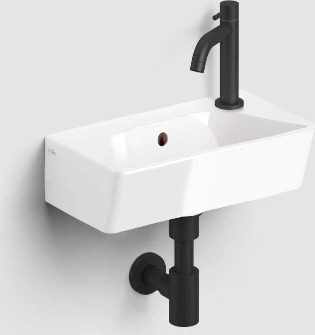 Clou Fonteinset InBe Set 6 Incl. Mat Zwarte Toebehoren 11x40.5 Cm Glanzend Wit