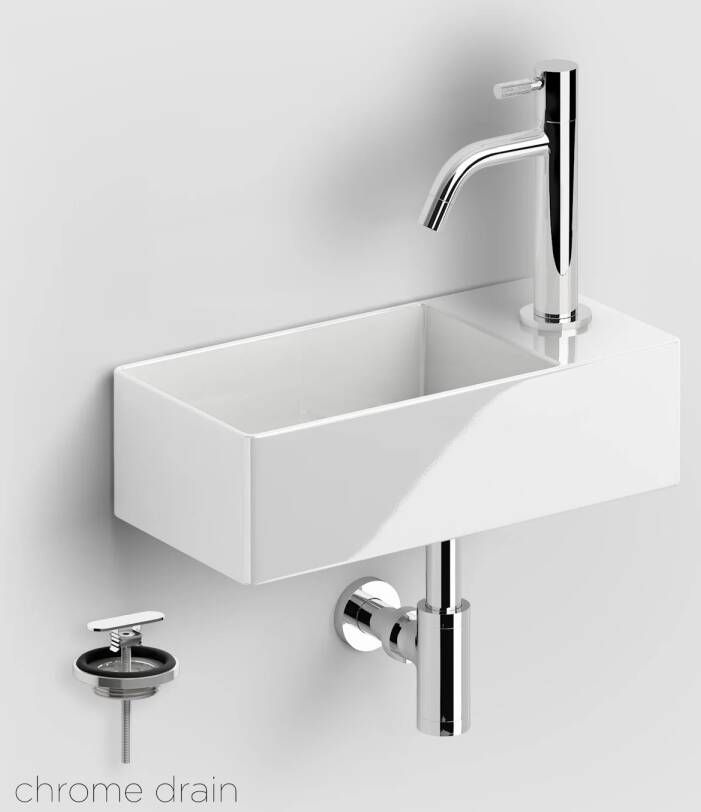Clou Fonteinset New Flush 3 Incl. Toebehoren 10x35 Cm Glanzend Wit