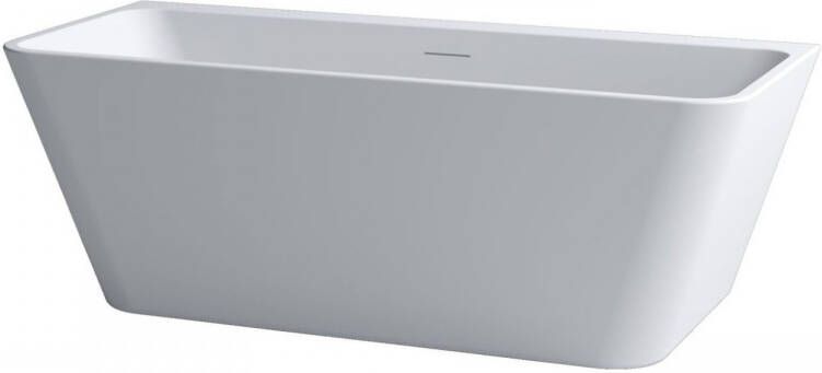 Clou InBe Ligbad Wandmodel Back to Wall 170x75x58 cm Acryl Wit Met Viega Badafvoer en Overloop Chroom