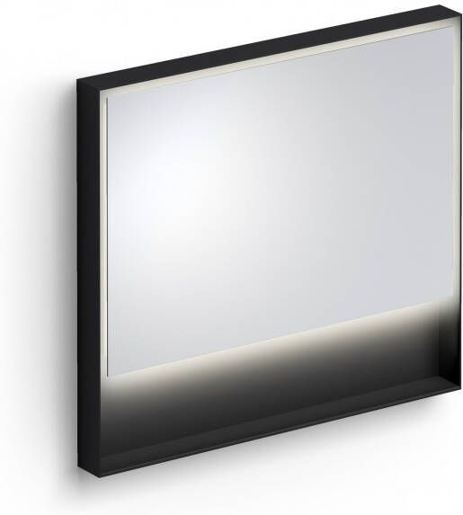 Clou Look At Me Spiegel 2700K LED-Verlichting IP44 Omlijsting In Mat Zwart 90x8x80 cm