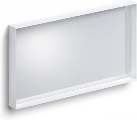 Clou Look At Me Spiegel Met Omlijsting Mat Wit En Inleg Planchet In Glas 90x8x50 cm