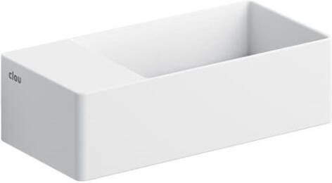 Clou New Flush 3 Fontein Links Met Voorbewerkte Kraangat En Afvoerset Wit Aluite 35x18x10 cm