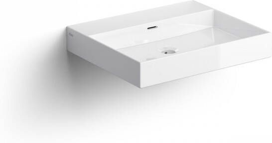Clou New Wash Me Wastafel 50x42x8 cm Met 3 Voorbewerkte Kraangaten Glanzend Wit Keramiek
