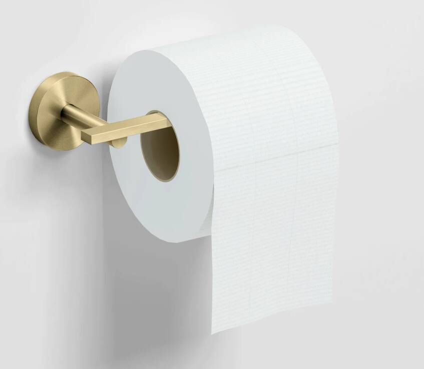Clou Flat Toiletrolhouder L-vorm zonder klep goud geborst. PVD CL 09.02030.82
