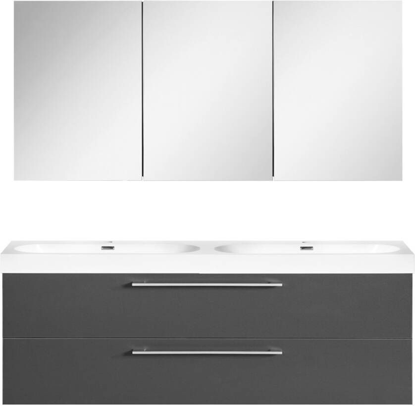 Differnz Badkamermeubelset Somero Met Keramiek Wastafel 120 cm Antraciet (Inc. Spiegelkast)