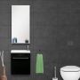 Differnz Tight badmeubelset met spiegel planchet en wastafel met kraangat rechts 40 x 22 x 48 cm zwart - Thumbnail 3