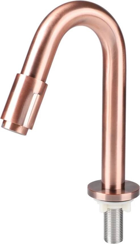 Differnz staande fonteinkraan 1 2" met gebogen uitloop 19 cm rood koper