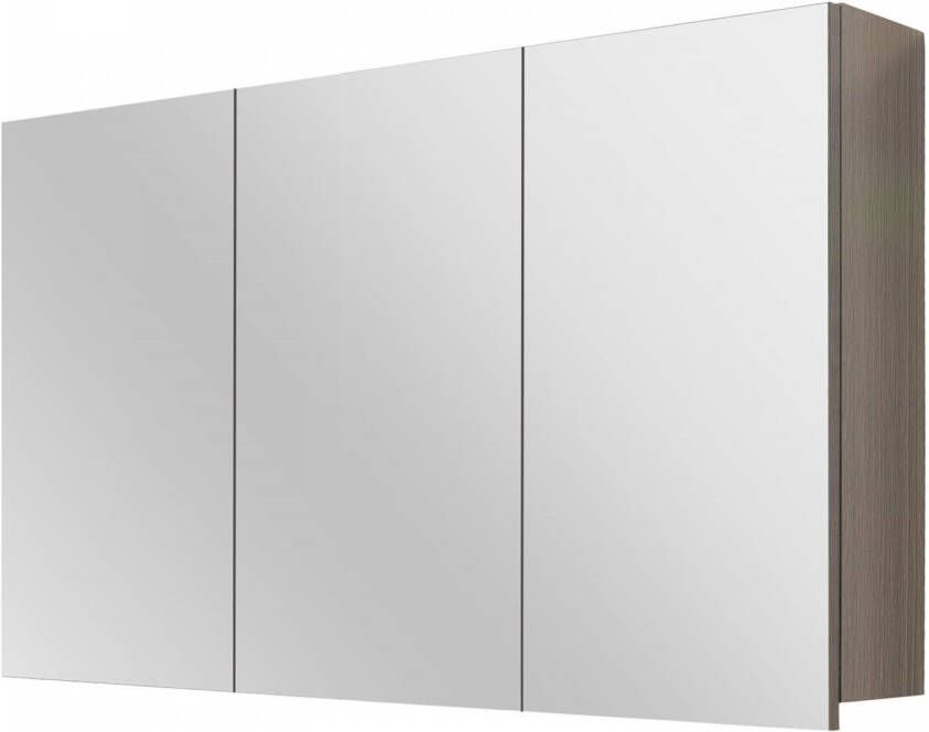 Differnz kast 100x60x15cm 3 deuren met spiegel MDF Grijs eiken 36.704.08