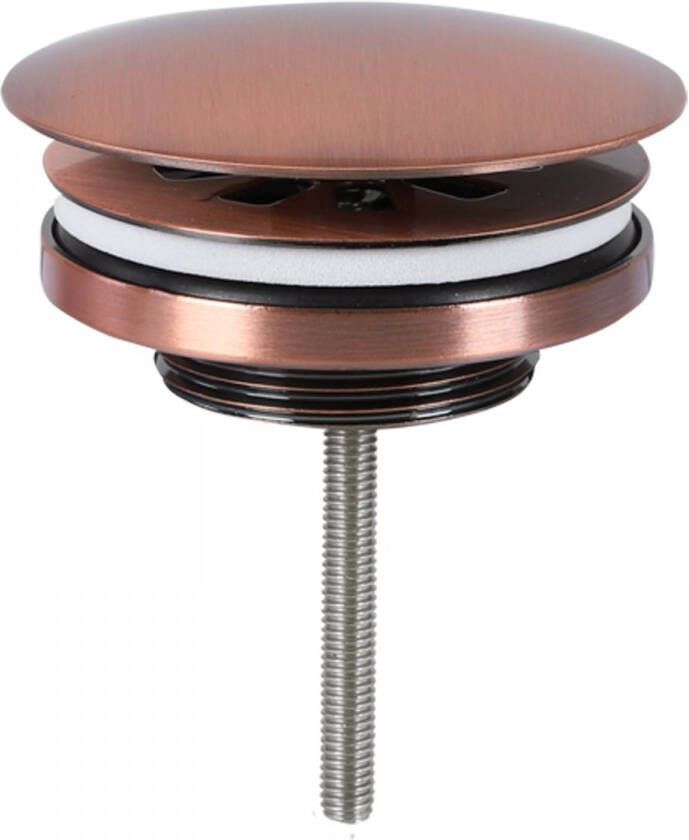 Differnz Wastafel Afvoerplug Always Open 7 cm Rood Koper