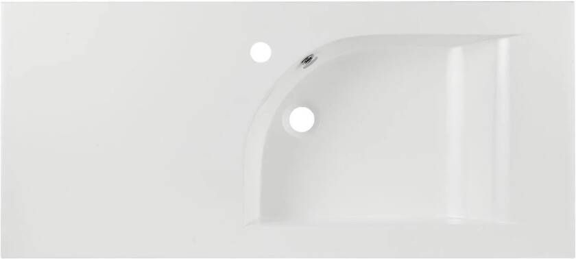 Differnz Wastafel 100x15x45cm 1 kraangat 1 wasbak Keramiek Wit 36.704.14