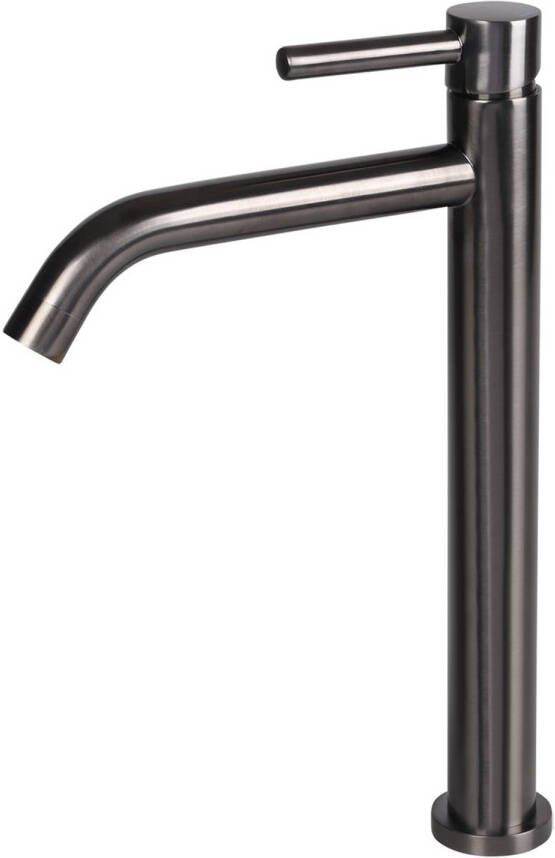 Differnz Mix & Match hoge wastafelkraan met gebogen uitloop van 17 4 cm gun metal - Foto 6