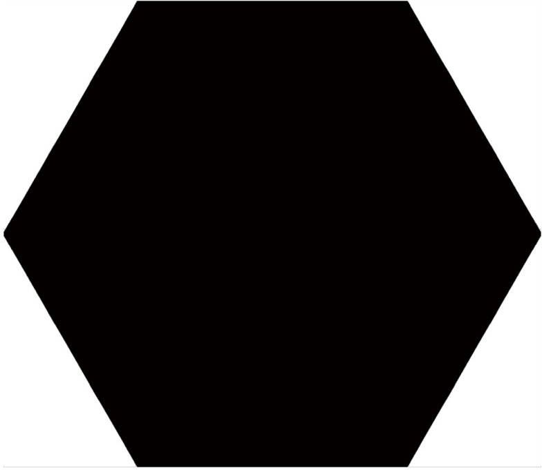 Colorker Hexagon Vloertegel Azulejo Monolo Negro 22.5x25.9 cm Mat Zwart Cermonocolhexnegro