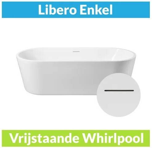 Wiesbaden Vrijstaande Whirlpool Libero 178x80x58.5 cm Luchtsysteem Mat Wit