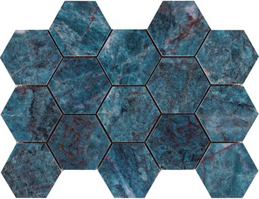 Douglas & Jones Wandtegel Marbles Mozaïek 32.5x22.5 cm LX Kionia Azzurro Glans