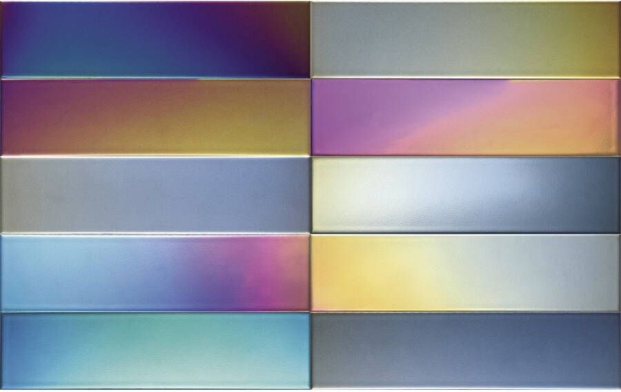 Dune Ceramics Wandtegel Dune Flat Rainbow 7.5x30 cm