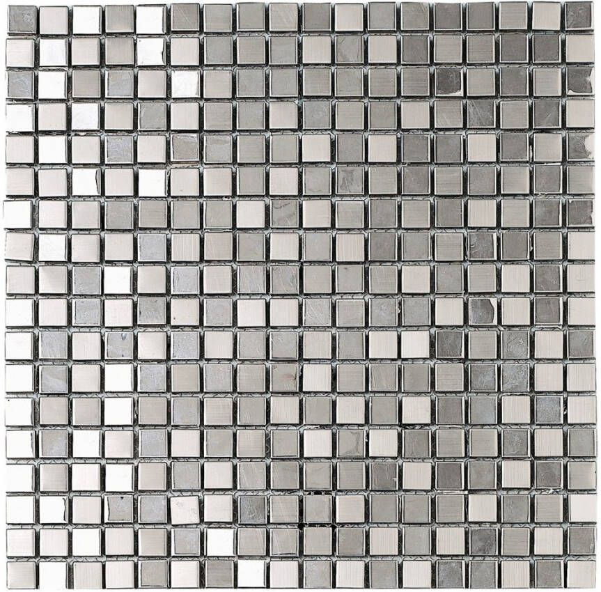 Dune Mozaiek Tegels Metalic Silver 30.1x30.1 cm Zilver