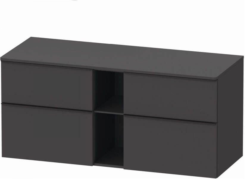 Duravit D-Neo wastafelonderkast geschikt voor wastafel rechts met 4 lades en 1 open schap 140 x 66 4 x 55 cm grafiet mat