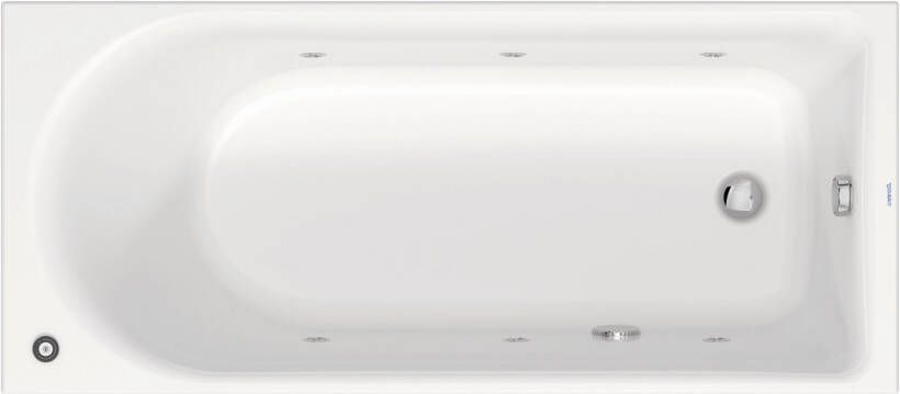 Duravit D Neo rechthoekige whirlpool met één rugsteun en frame 160 x 70 cm wit
