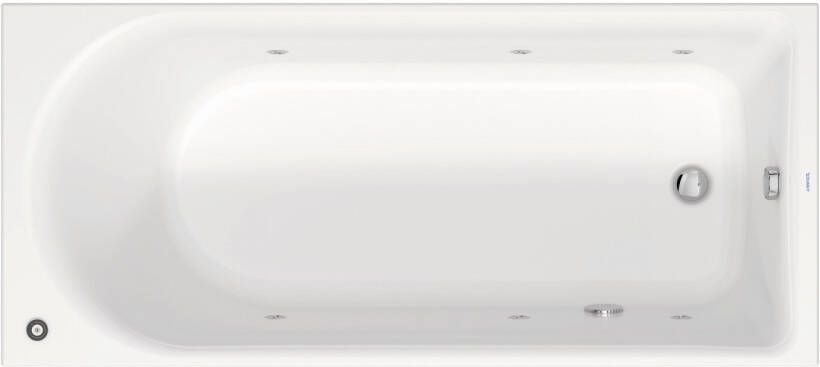 Duravit D Neo rechthoekige whirlpool met één rugsteun en frame 180 x 80 cm wit