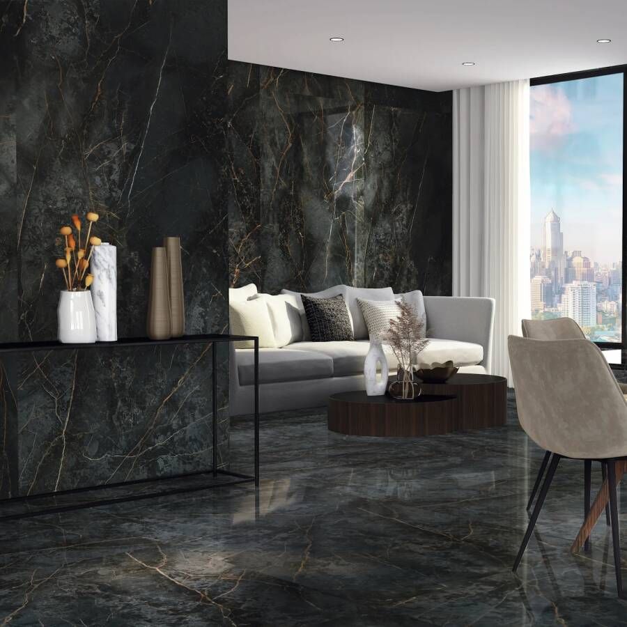 E-Tile Vloertegel Etile Manhattan 120x120 cm Pulido Midnight