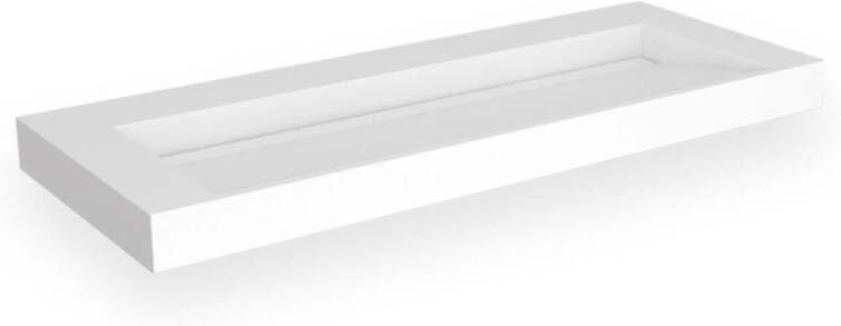 EH Design Opbouw Wastafel Stretto 1205x455x80 mm Solid Surface Mat Wit