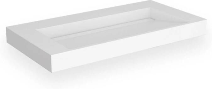 EH Design Opbouw Wastafel Stretto 905x455x80 mm Solid Surface Mat Wit