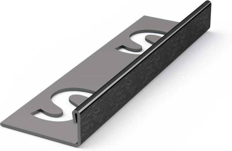 Faktum Tegelprofiel Recht RVS Zwart Geborsteld Gunmetal 11 mm 250 cm