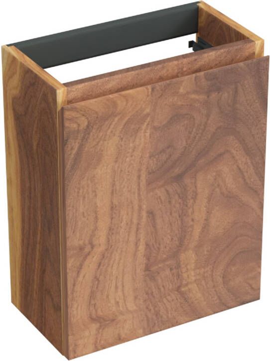 Forzalaqua Thebalux Siena fonteinonderkast 39.5x21.5x50cm 1 draaideur links Massief Eiken Walnoot 8005029