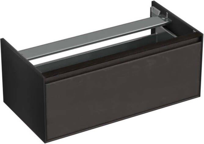 Forzalaqua Reno 2.0 wastafelonderkast 100x51x40cm met 1 softclose greeploze lade Massief Eiken Black oiled 8070200