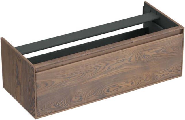Forzalaqua Reno 2.0 wastafelonderkast 120x51x40cm met 1 softclose greeploze lade Massief Eiken Havanna 8071355