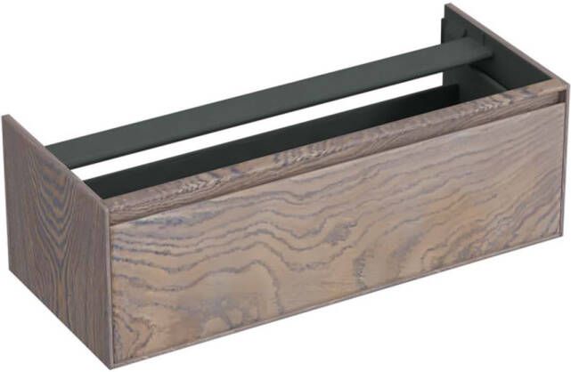 Forzalaqua Reno 2.0 wastafelonderkast 120x51x40cm met 1 softclose greeploze lade Massief Eiken Silver Grey 8071640